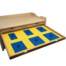 Cabinet with Montessori geometric figures, wooden