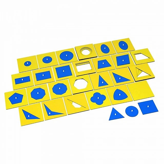 Cabinet with Montessori geometric figures, wooden