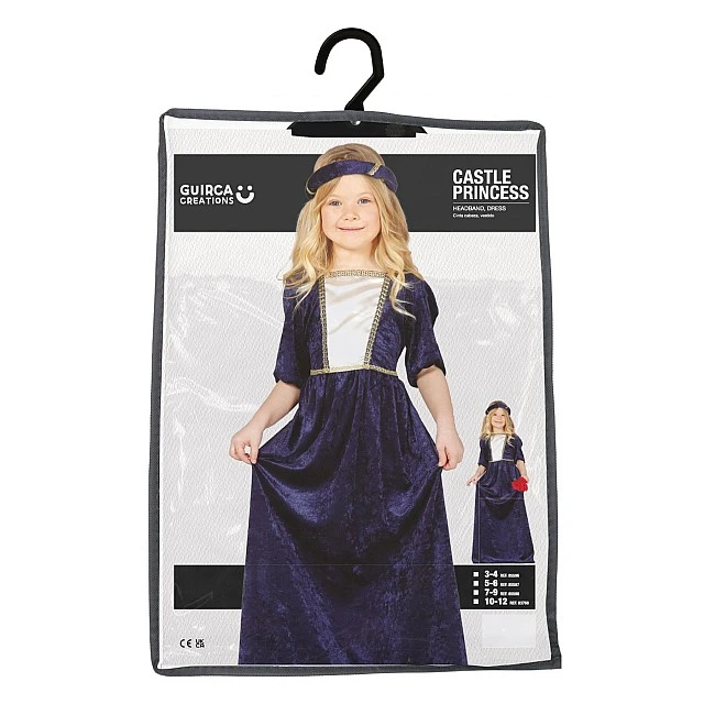 Medieval princess costume, for children 7-9 years