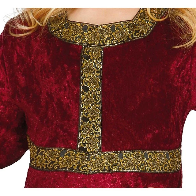 Medieval princess costume, for children 7-9 years, red
