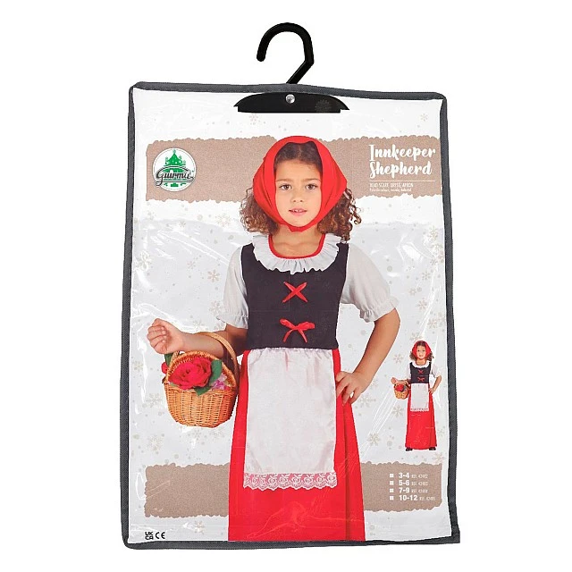 Little Red Riding Hood costume, for children 10-12 years, red