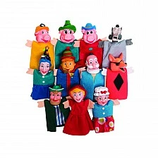 Nowa Szkola Hand puppets, with characters from 3 fairy tales, 11 pieces