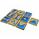 Tiles of Montessori earth shapes, embossed, 10 pieces