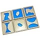 Tiles of Montessori earth shapes, embossed, 10 pieces
