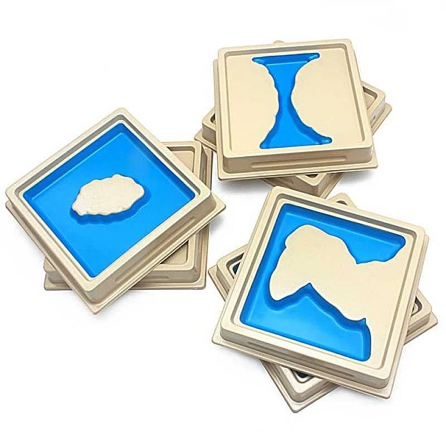 Tiles of Montessori earth shapes, embossed, 10 pieces