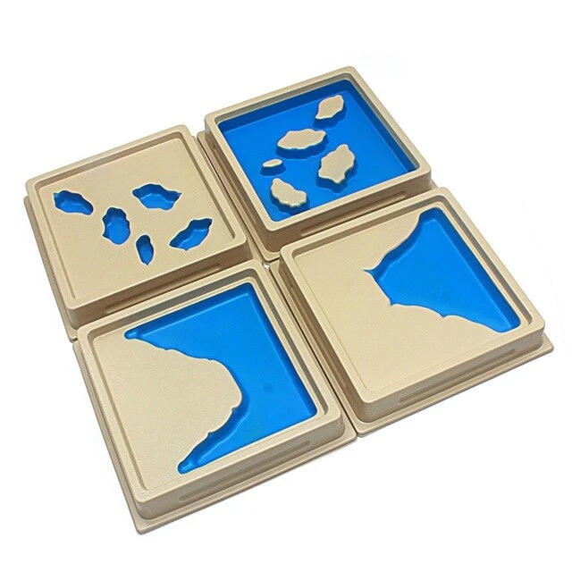 Tiles of Montessori earth shapes, embossed, 10 pieces