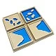 Tiles of Montessori earth shapes, embossed, 10 pieces