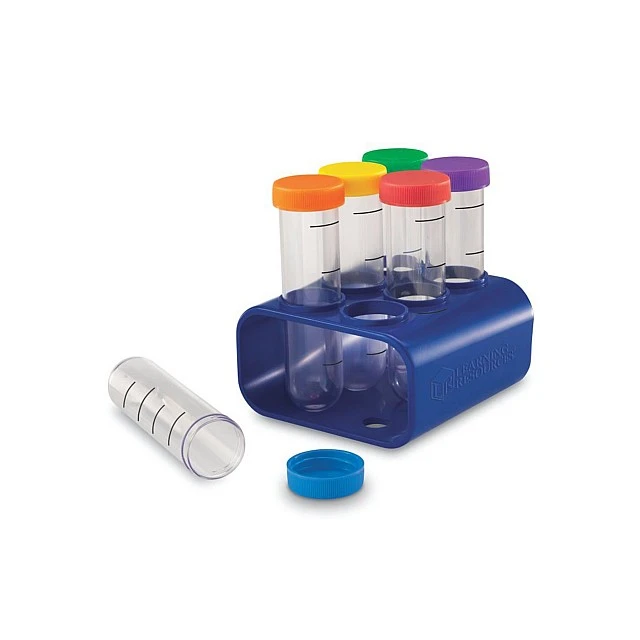 Learning Resources Test tube, with stand, plastic, 100 ml, 6 pieces