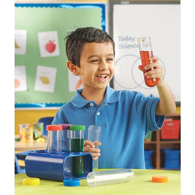Learning Resources Test tube, with stand, plastic, 100 ml, 6 pieces