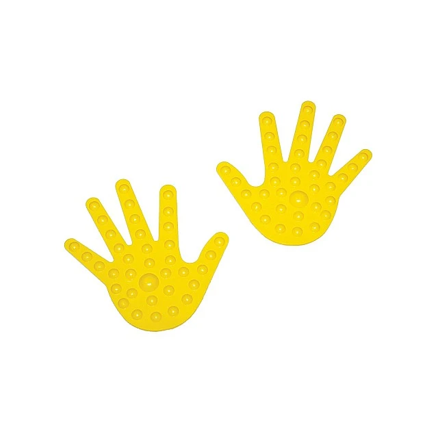 Nowa Szkola Floor marker, embossed, in the shape of a hand, left and right