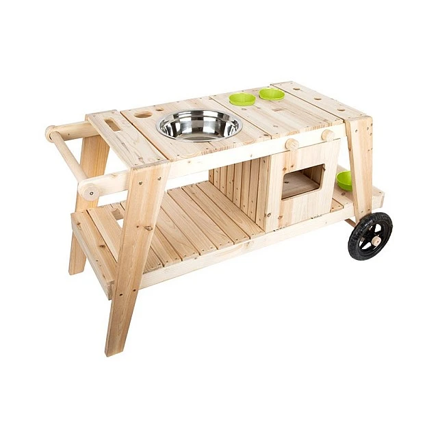 Small Foot Play kitchen, on wheels, with sand and water, wooden