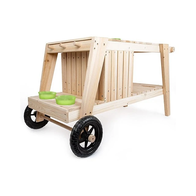 Small Foot Play kitchen, on wheels, with sand and water, wooden