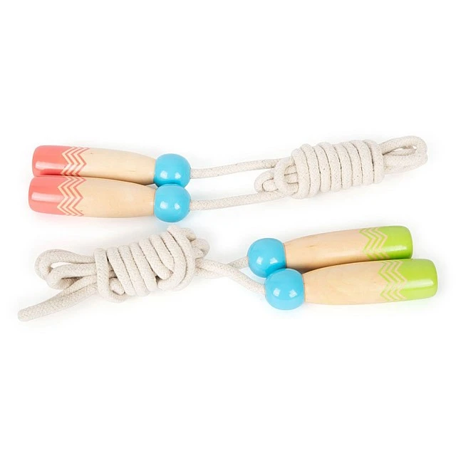 Small Foot skipping rope set with wooden handles, 2 pieces