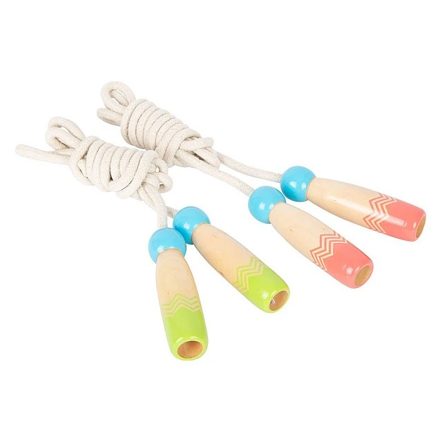 Small Foot skipping rope set with wooden handles, 2 pieces