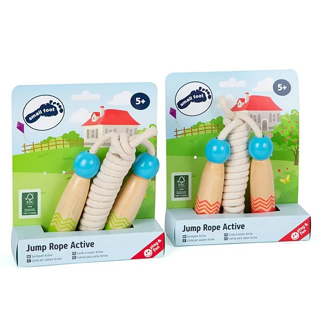 Small Foot skipping rope set with wooden handles, 2 pieces
