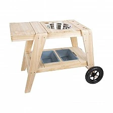 Small Foot outdoor play kitchen on wheels wooden, 88 x 56 x 58 cm