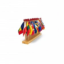 Nowa Szkola Flags of European countries, with a wooden stand