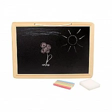 Small Foot Blackboard, with colored chalks and sponge, 33 x 23 x 1 cm