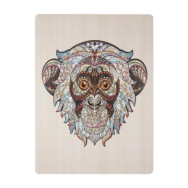 Grafix Puzzle Monkey, unique shapes, wooden, 133 pieces