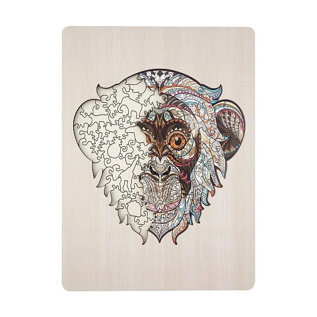 Grafix Puzzle Monkey, unique shapes, wooden, 133 pieces