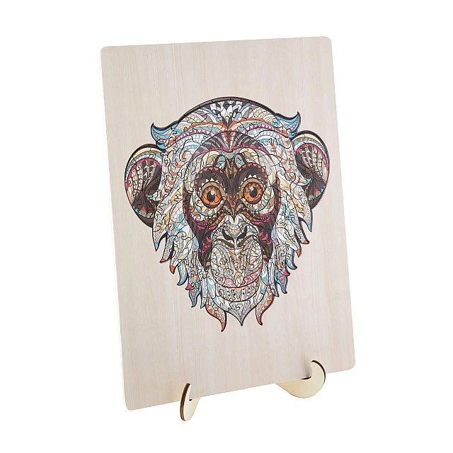 Grafix Puzzle Monkey, unique shapes, wooden, 133 pieces