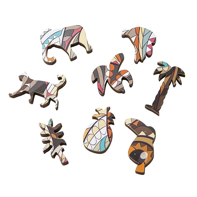 Grafix Puzzle Monkey, unique shapes, wooden, 133 pieces