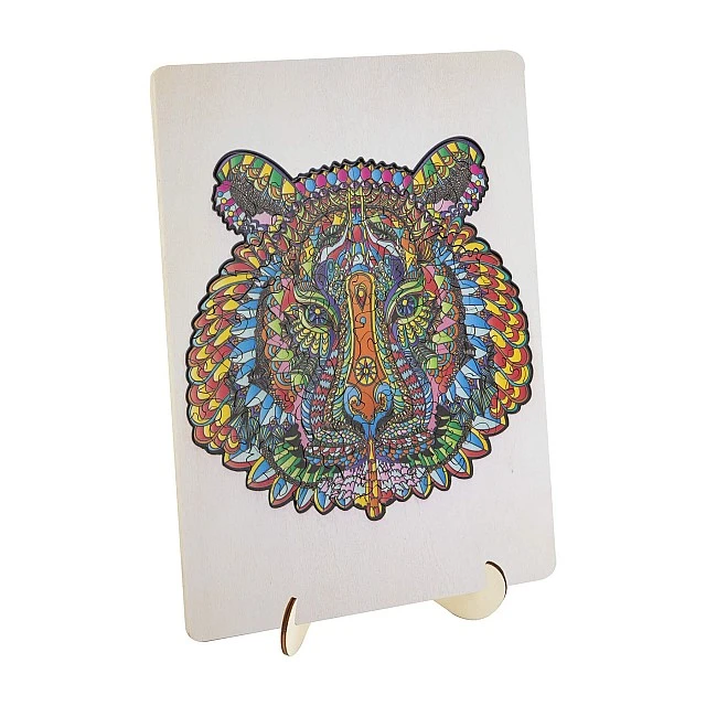 Grafix Puzzle Tiger, unique shapes, wooden, 130 pieces