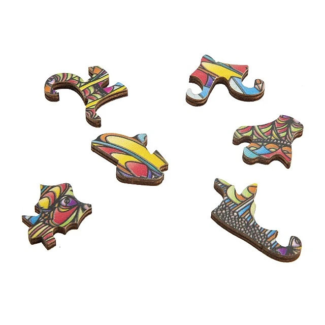 Grafix Puzzle Tiger, unique shapes, wooden, 130 pieces