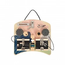 Small Foot activity board with locks and spinners, 25 x 30 x 1.5 cm