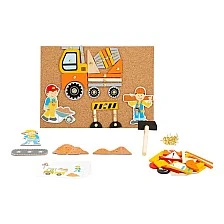 Small Foot Building Site mosaic with hammer wooden