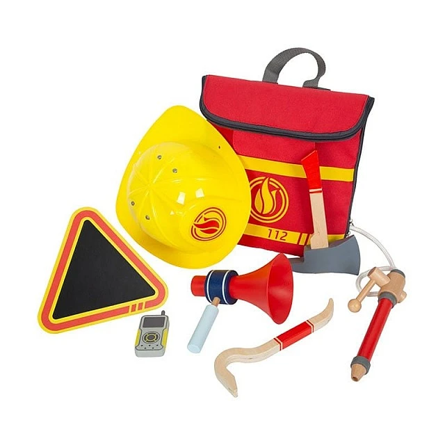 Small Foot Fireman’s set, children’s, in a backpack, wooden
