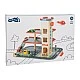 Small Foot parking garage, 3 levels and airplane track