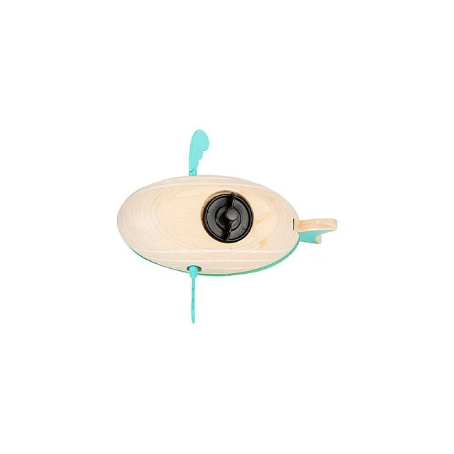Small Foot Whale toy, wind up, for water, wooden