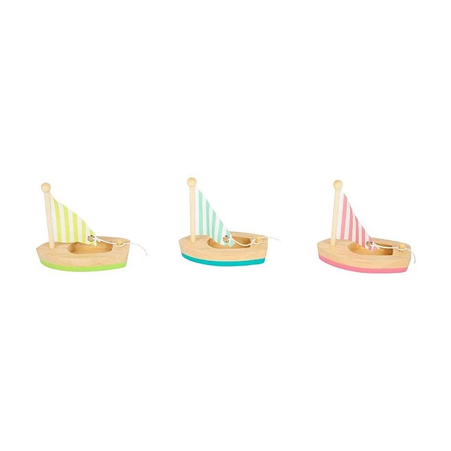 Small Foot wooden sailing boat water toy, 3 pieces