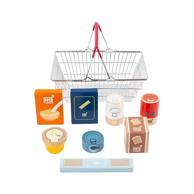 Small Foot Fresh shopping basket with groceries