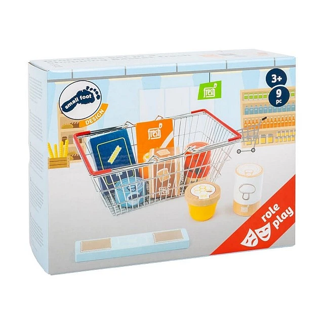 Small Foot Fresh shopping basket with groceries