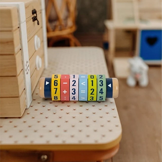Small Foot Calculator, rotating, wooden