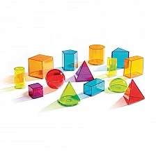 Learning Resources Transparent geometric figures, colored, 14 pieces