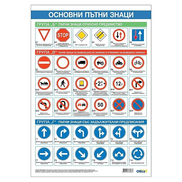 Cubos Student board Road signs, 70 x 100 cm