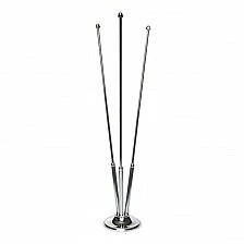 Tabletop chrome flag stand, triple