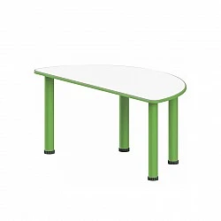 RFG children’s table semicircular 1200 x 600 x 540 mm white top green metal