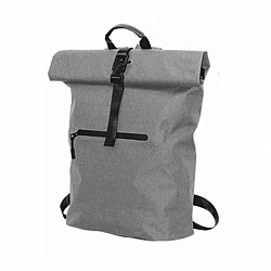 Раница Rolltop, водоустойчива, с джоб, 300D RPET, 40 х 60 cm, сива