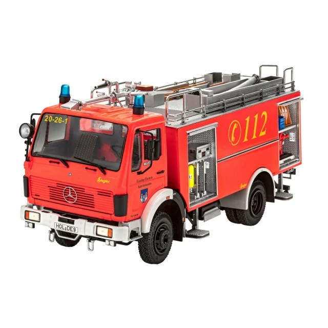 Assembled model Fire truck, Mercedes-Benz 1625 TLF 24/50, 231 parts