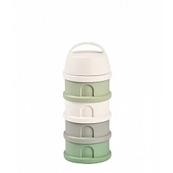4-piece container for formula milk powder and snacks, white/green