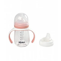 Transitional non-spill cup with teat 2 in 1 210 ml, old pink