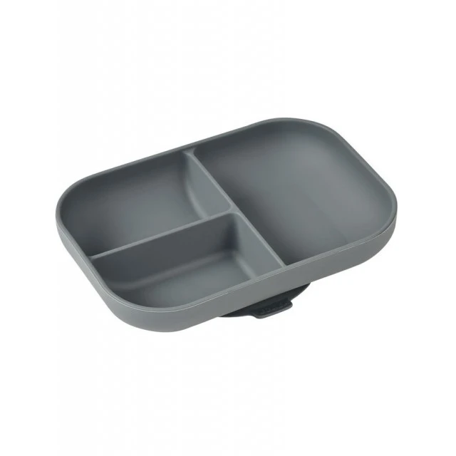Silicone plate with vacuum and compartments - mineral gray