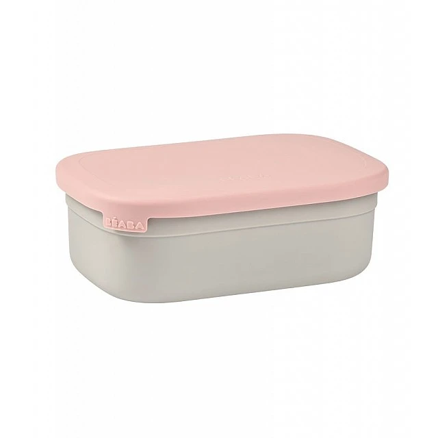 Stainless steel food box in velvet grey/dusty rose color