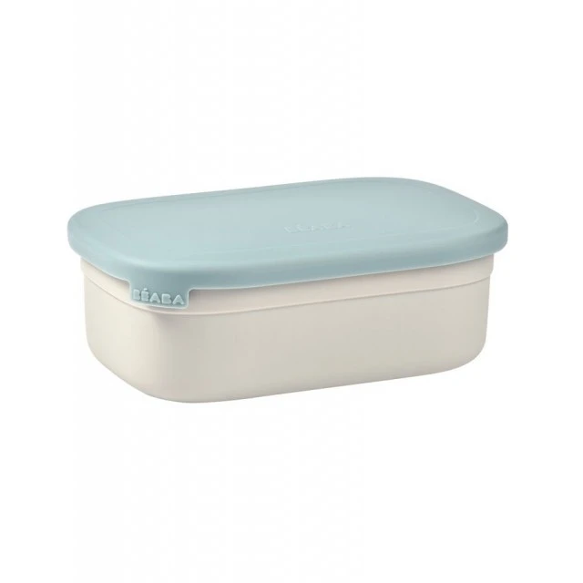 Stainless steel food box in velvet grey/baltic blue color