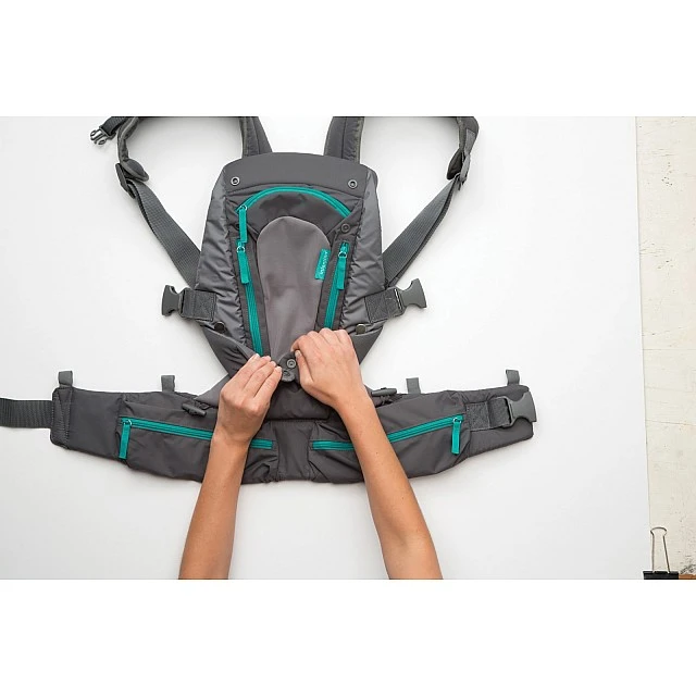 Ergonomic baby carrier with pockets, Infantino, 4 in 1, Gray, from 3.6 to 18 kg.