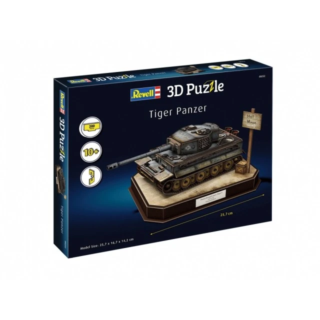Puzzle, Revell, German tank Tiger I 3D, 200 pieces